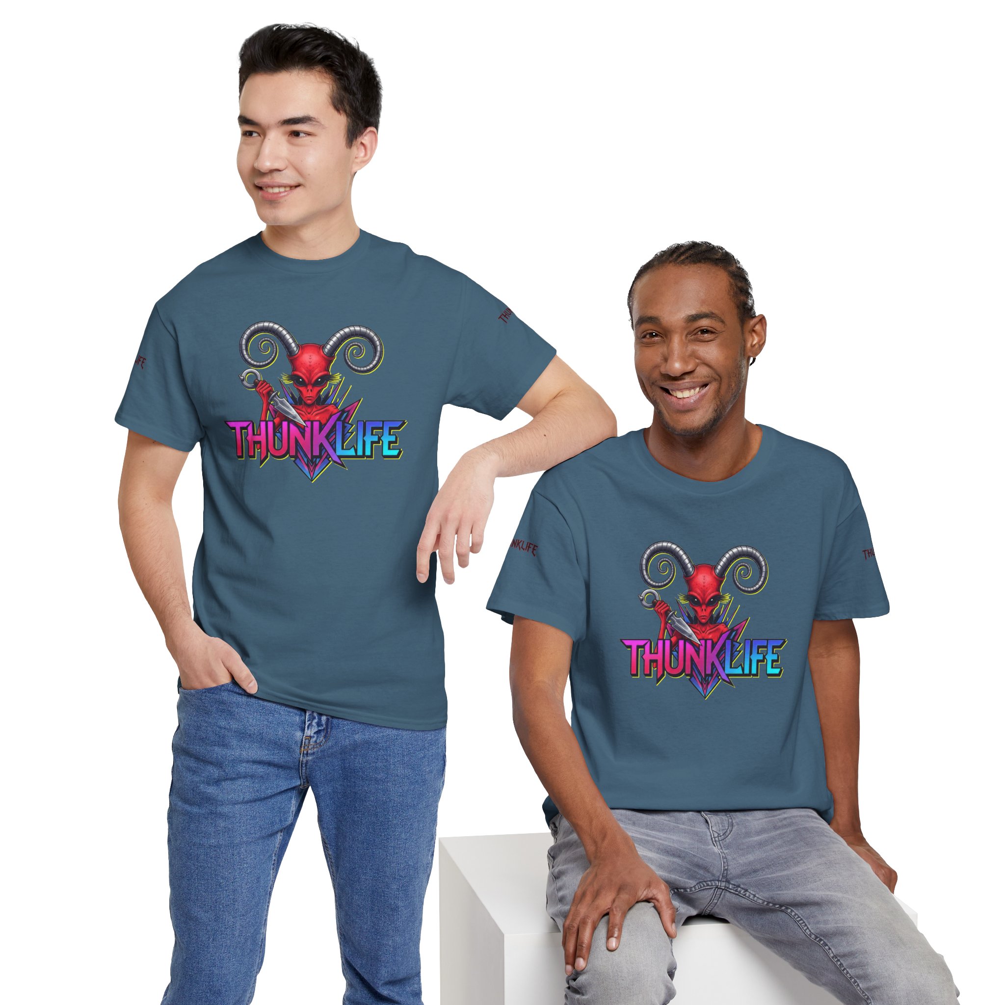 SLAYLIEN DEVIL - THUNKLIFE - Many Colors! Super Comfy Unisex Heavy Cotton Tee - Super Cool! - Image 28