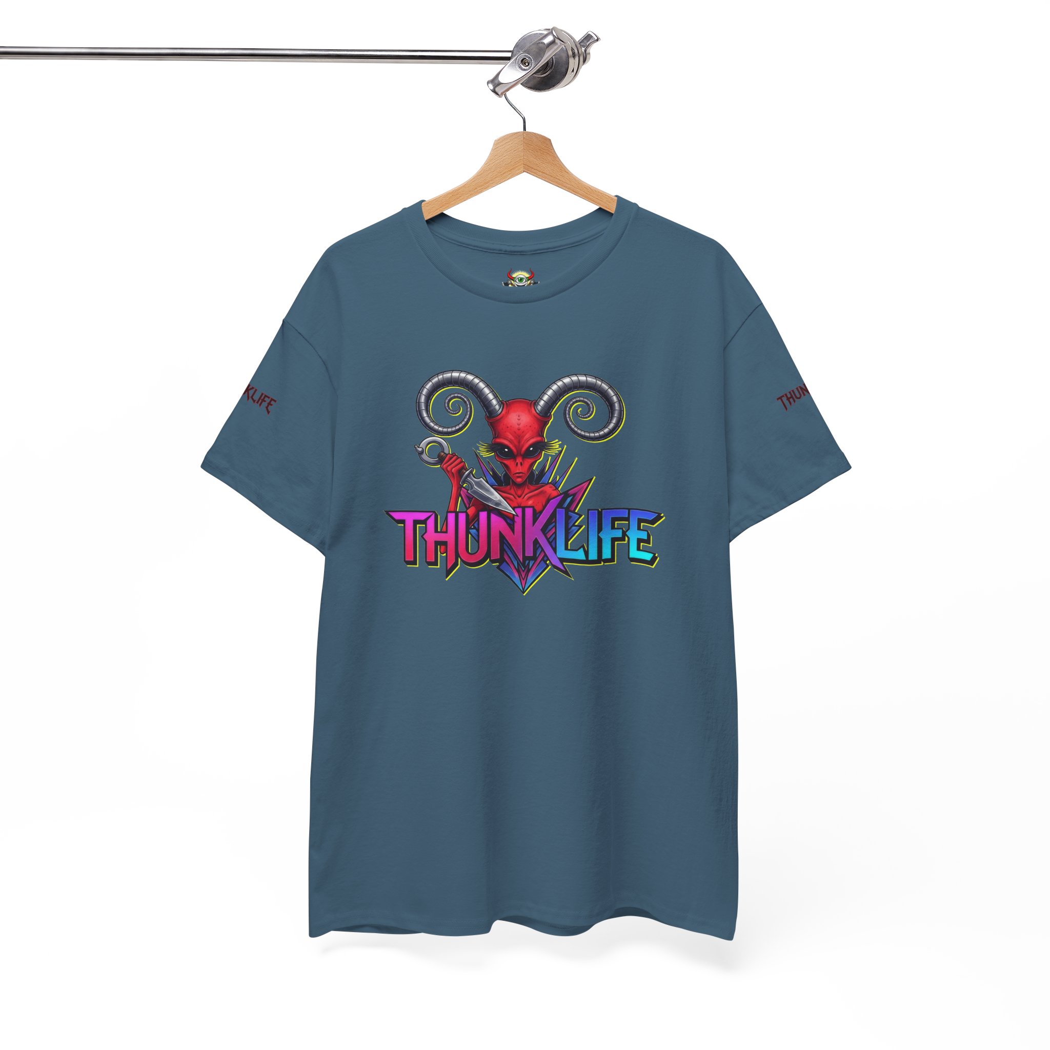 SLAYLIEN DEVIL - THUNKLIFE - Many Colors! Super Comfy Unisex Heavy Cotton Tee - Super Cool! - Image 24