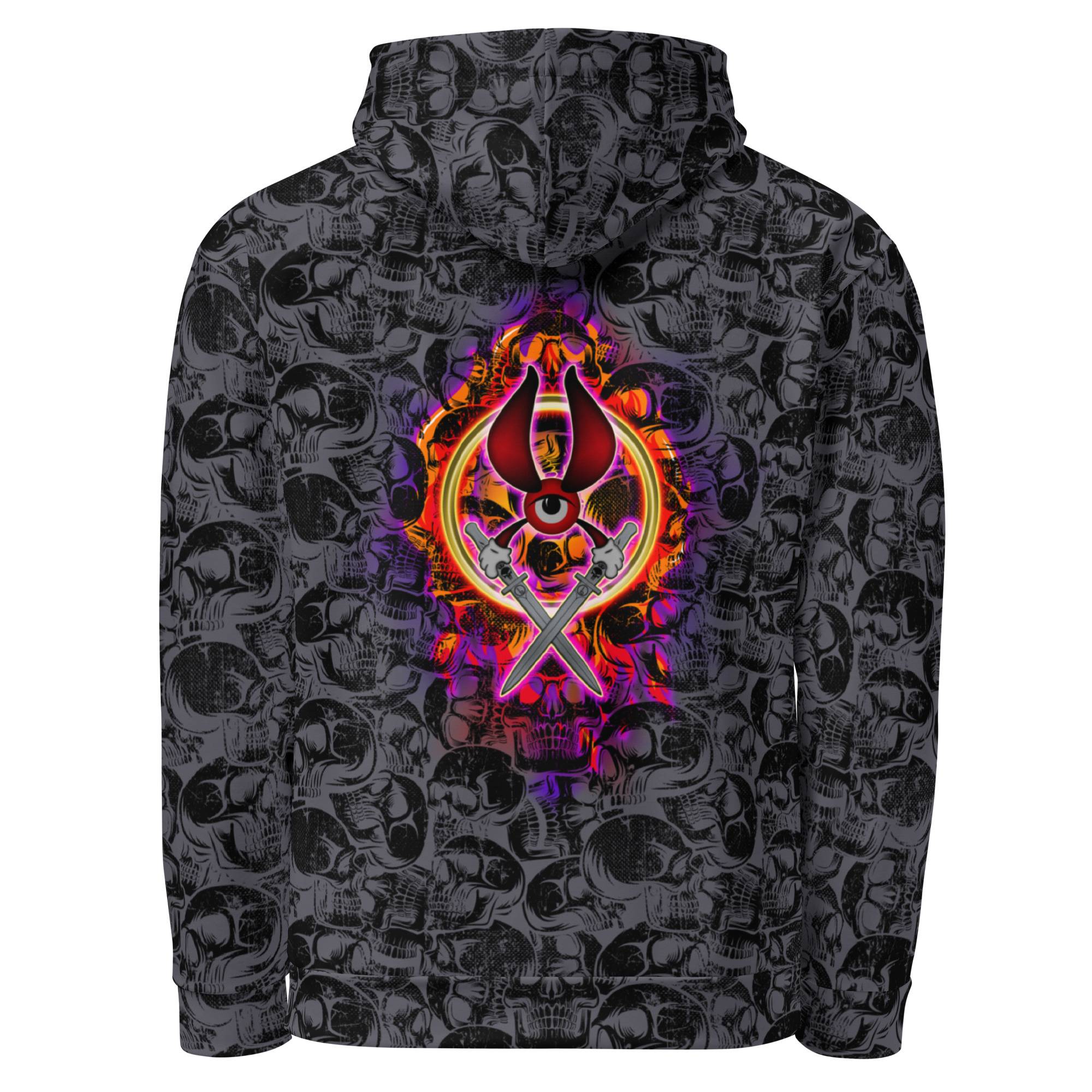 Thunk Life / Bullseye Bones - Unisex Hoodie - Steel Grey - Image 4