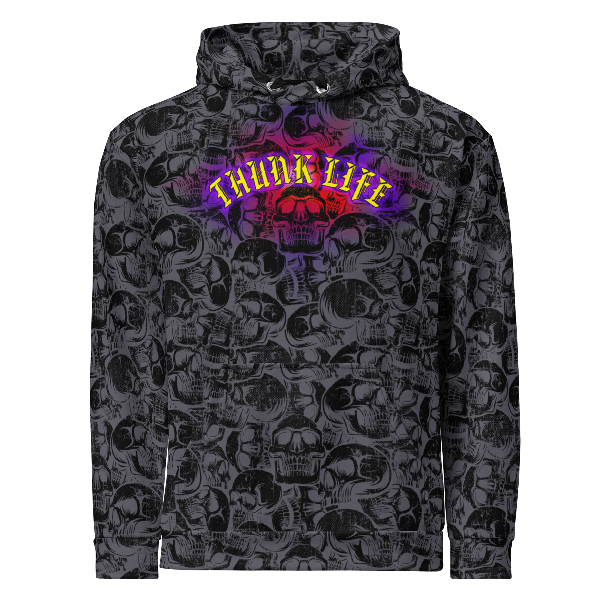 Thunk Life / Bullseye Bones - Unisex Hoodie - Steel Grey - Image 14