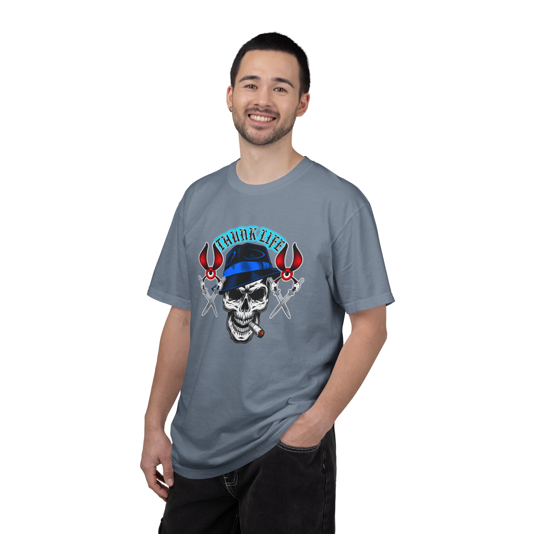 Fedora Skull ThunkLife Graphic Unisex T-Shirt — Bladed Back Streetwear - Image 12