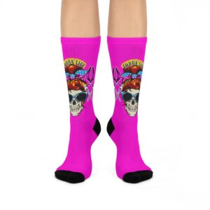 Lady Blade Skull ThunkLife - Cushioned Crew Athletic Socks - Unisex One Size