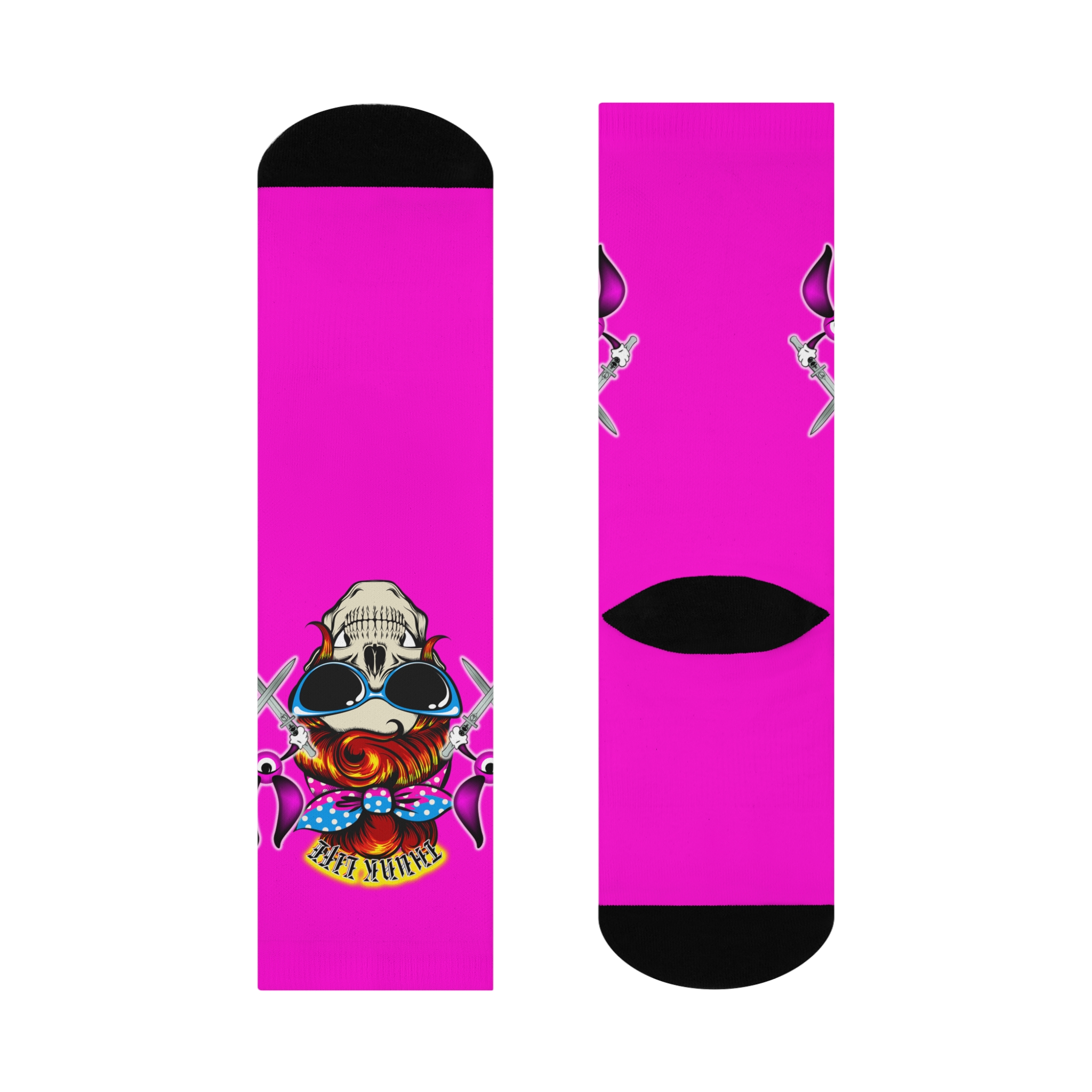 Lady Blade Skull ThunkLife - Cushioned Crew Athletic Socks - Unisex One Size - Image 4