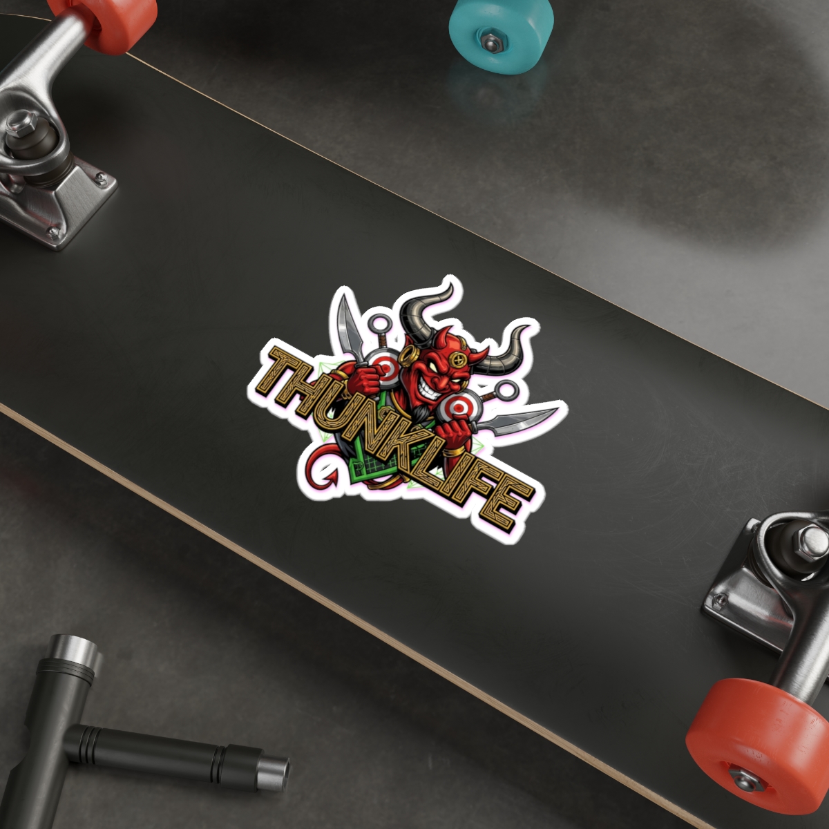 DOUBLE DEVIL – THUNKLIFE – Die-Cut Indoor/Outdoor Vinyl Sticker - Image 7