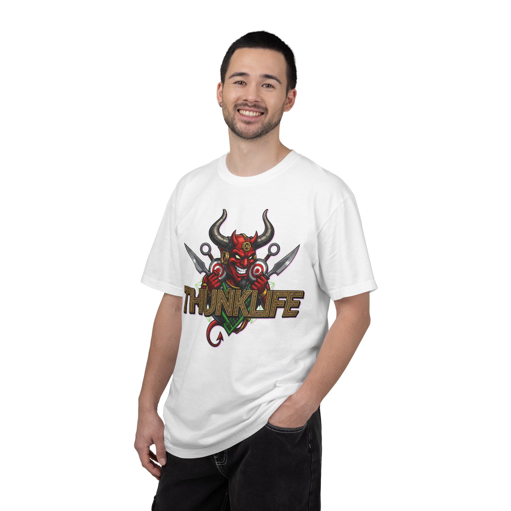 Double Devil Bulls Eye ThunkLife Graphic Unisex T-Shirt — Gothic Viking Axe Streetwear - Image 5