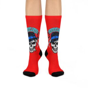 Fedora Skull ThunkLife - Cushioned Crew Athletic Socks - Unisex One Size