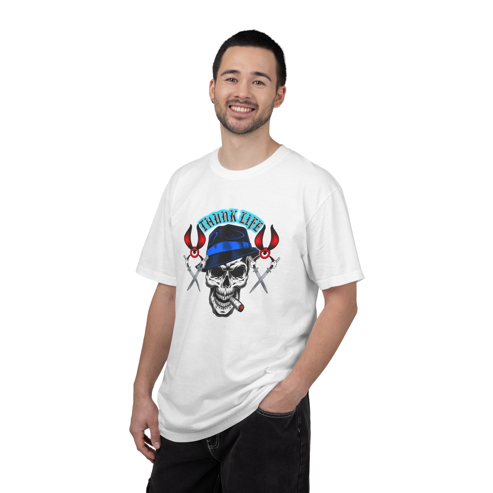 Fedora Skull ThunkLife Graphic Unisex T-Shirt — Bladed Back Streetwear - Image 5