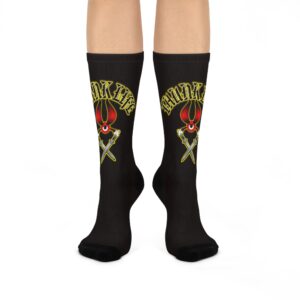 BULLS EYE on Black - ThunkLife - Cushioned Crew Athletic Socks - Unisex One Size