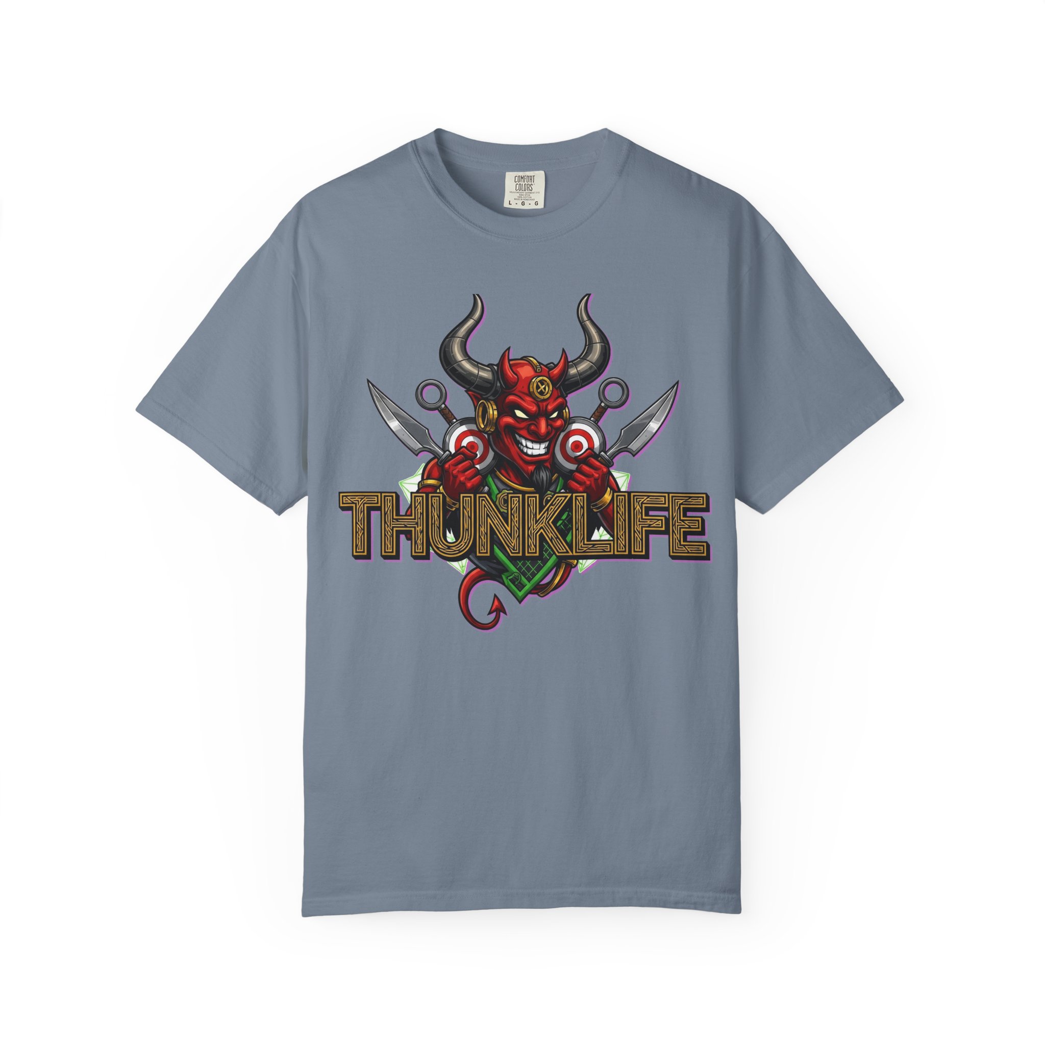 Double Devil Bulls Eye ThunkLife Graphic Unisex T-Shirt — Gothic Viking Axe Streetwear - Image 8