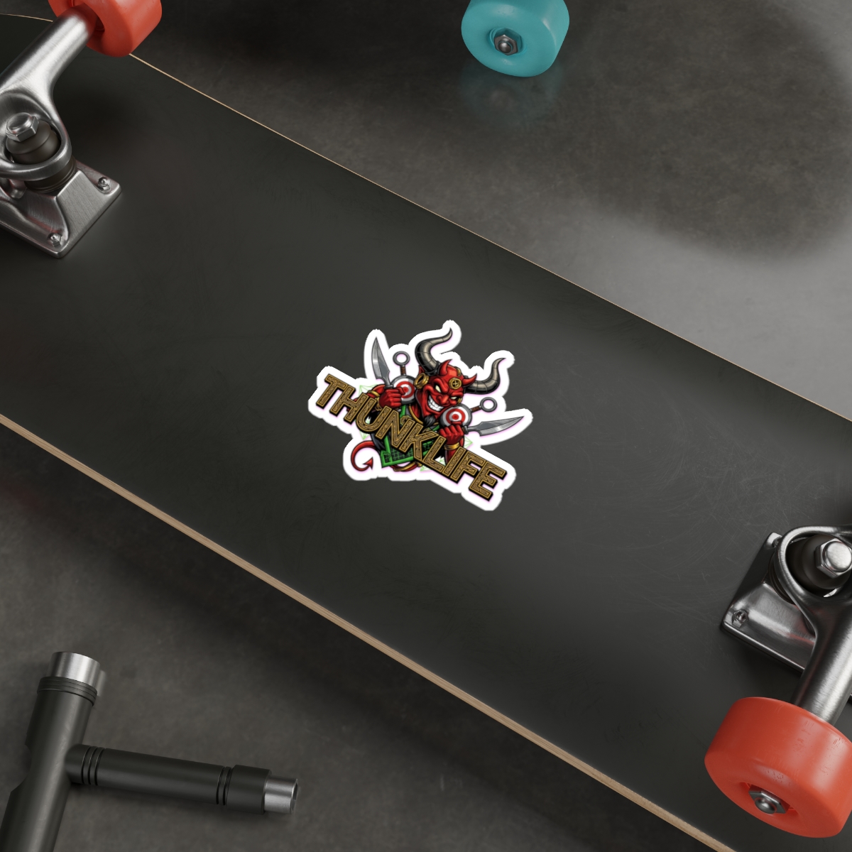 DOUBLE DEVIL – THUNKLIFE – Die-Cut Indoor/Outdoor Vinyl Sticker - Image 3