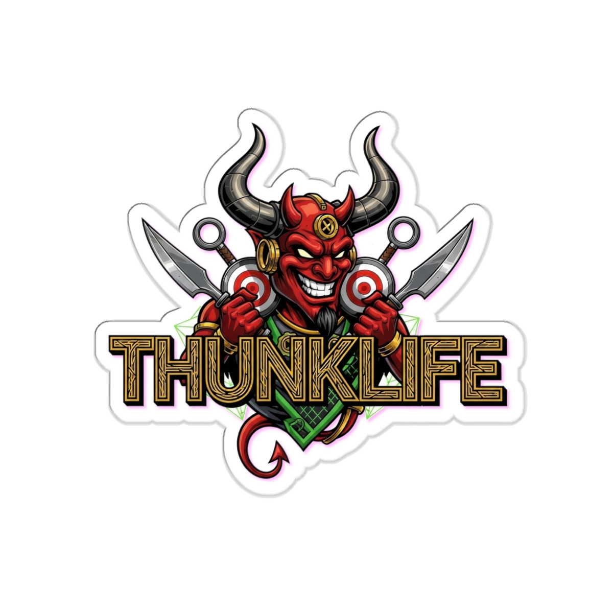 DOUBLE DEVIL – THUNKLIFE – Die-Cut Indoor/Outdoor Vinyl Sticker